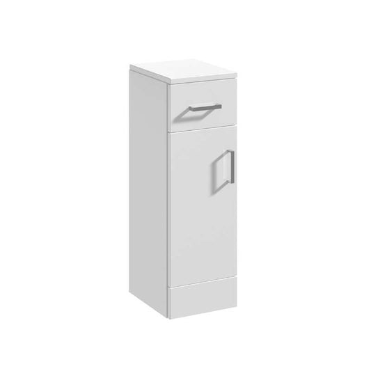 Nuie Mayford Floor Standing Single Door and Drawer Cupboard (2 sizes, Gloss White) - Brand New Bathrooms