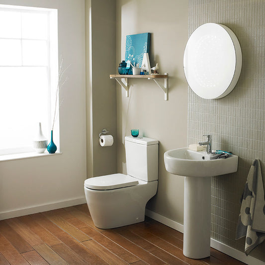 Nuie Provost Semi Flush to Wall WC Toilet Pan & Cistern (1 size, White) - Brand New Bathrooms