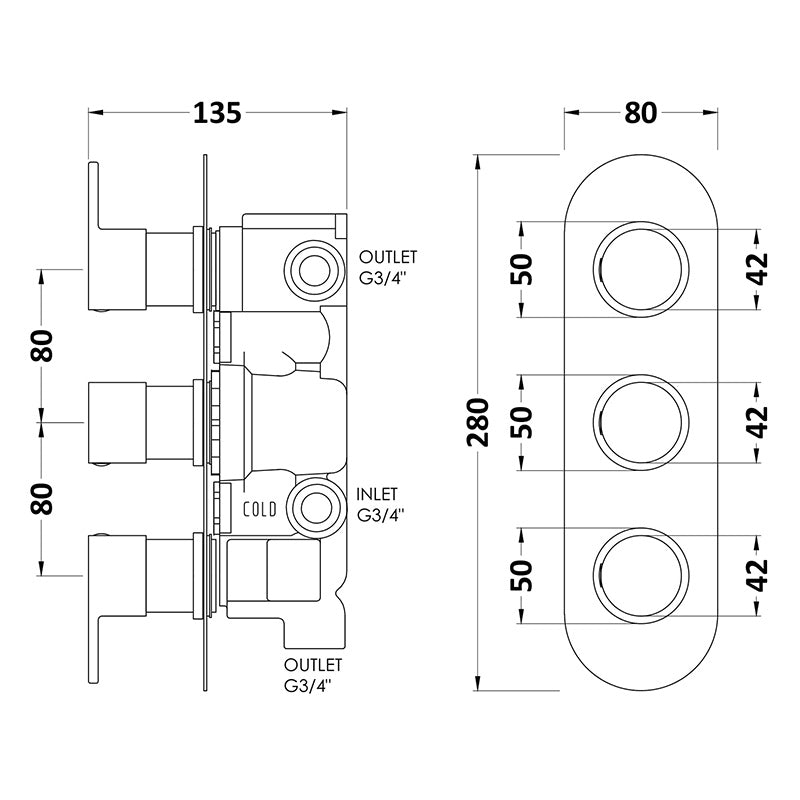 Hudson Reed Round Valves Valve (2 styles, Chrome) - Brandnew Bathroom