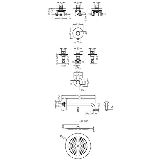 Nuie 1 Outlet Bundle Arvan (1 size, Chrome) - Brand New Bathrooms