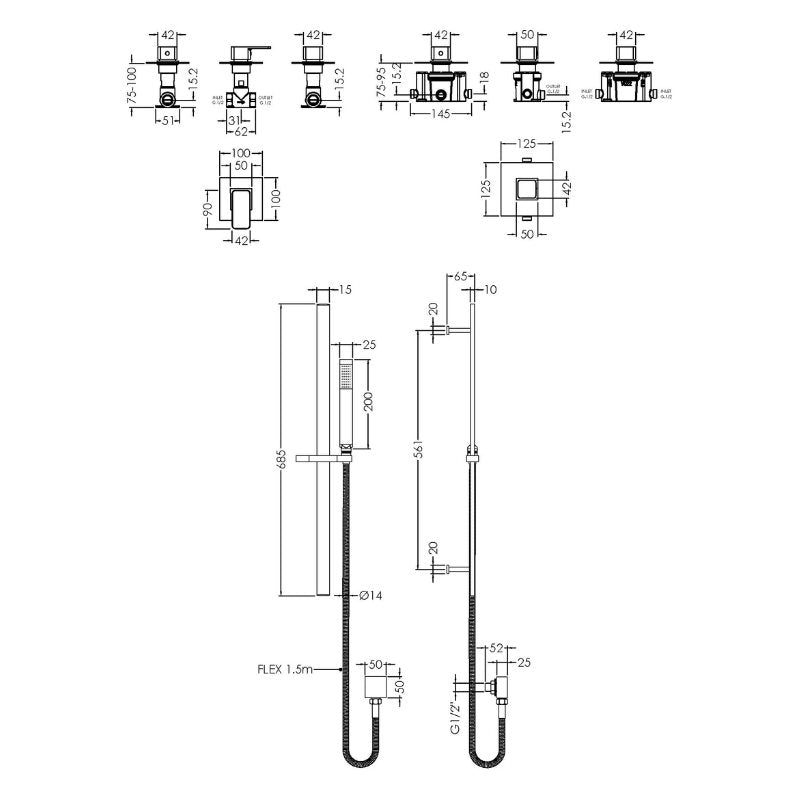 Nuie 1 Outlet Bundle Windon (1 size, Chrome) - Brand New Bathrooms