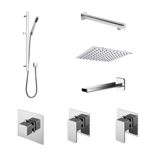 Nuie 3 Outlet Bundle Windon With Stop Tap & Diverter (1 size, Chrome) - Brand New Bathrooms