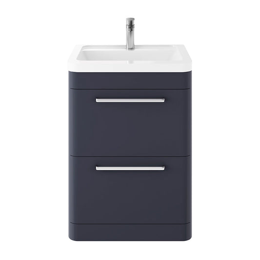 Hudson Reed Solar Floor Standing Double Drawer 600mm Vanity Unit with Ceramic Basin (1 size, 3 colours) - Brand New Bathrooms