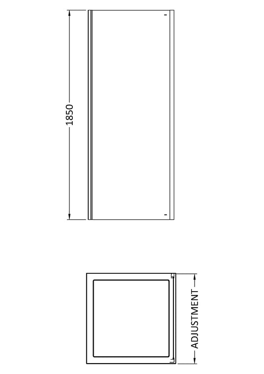Nuie Ella Side Panel (4 sizes, Chrome) - Brand New Bathrooms