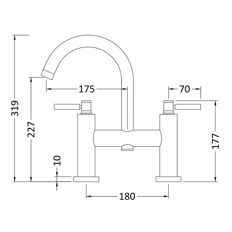 Hudson Reed Tec Lever Bath Filler (1 size, 3 colours) - Brand New Bathrooms