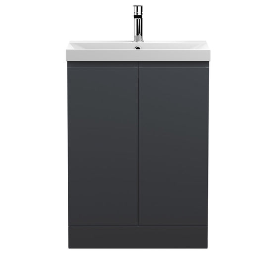 Hudson Reed Urban Floor Standing Double Door 600mm Vanity Unit & Thin-Edge Ceramic Basin (1 size, 5 colours) - Brand New Bathrooms