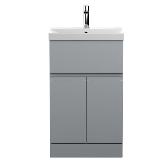 Hudson Reed Urban Floor Standing Double Door/Single Drawer 500mm Unit and Ceramic Thin-Edge Basin (1 size, 5 colours) - Brand New Bathrooms