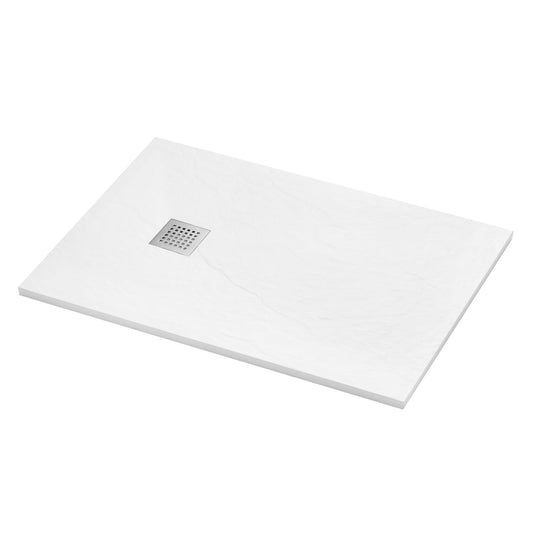 Brand New Bathrooms Polymer Anti-Slip Shower Tray (10 sizes, White)
