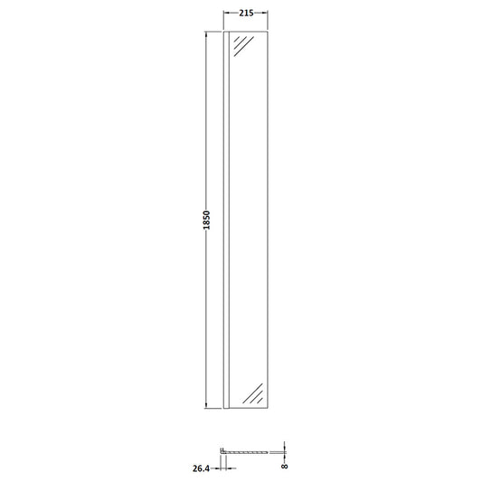 Nuie Wetroom Screen Return (1 sizes, Brushed Pewter) - Brandnew Bathroom