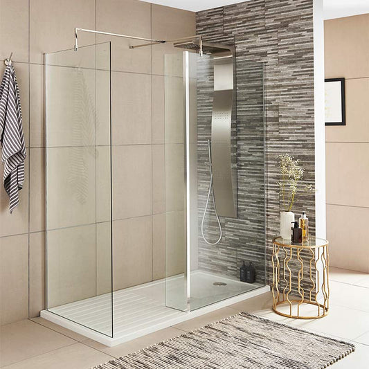 Nuie Wetroom Hinged Screen (2 sizes, Chrome) - Brandnew Bathroom