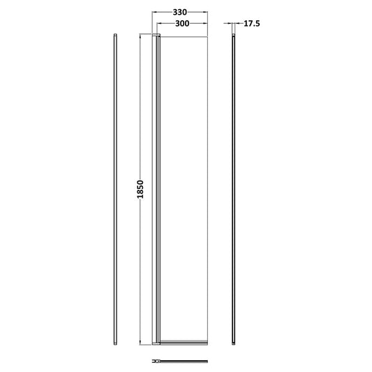 Nuie Wetroom Swing Screen (2 sizes, Matt Black) - Brandnew Bathroom