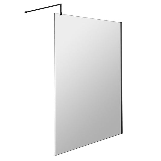 Nuie Wetroom Screen & Support Bar (8 sizes, Matt Black) - Brand New Bathrooms