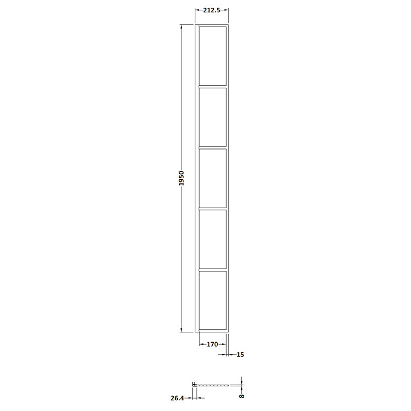 Nuie Wetroom Return Screen (Matt Black) - Brandnew Bathroom