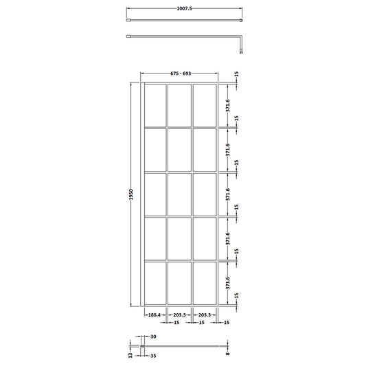 Nuie Framed Wetroom Screen (4 sizes, Matt Black) - Brandnew Bathroom
