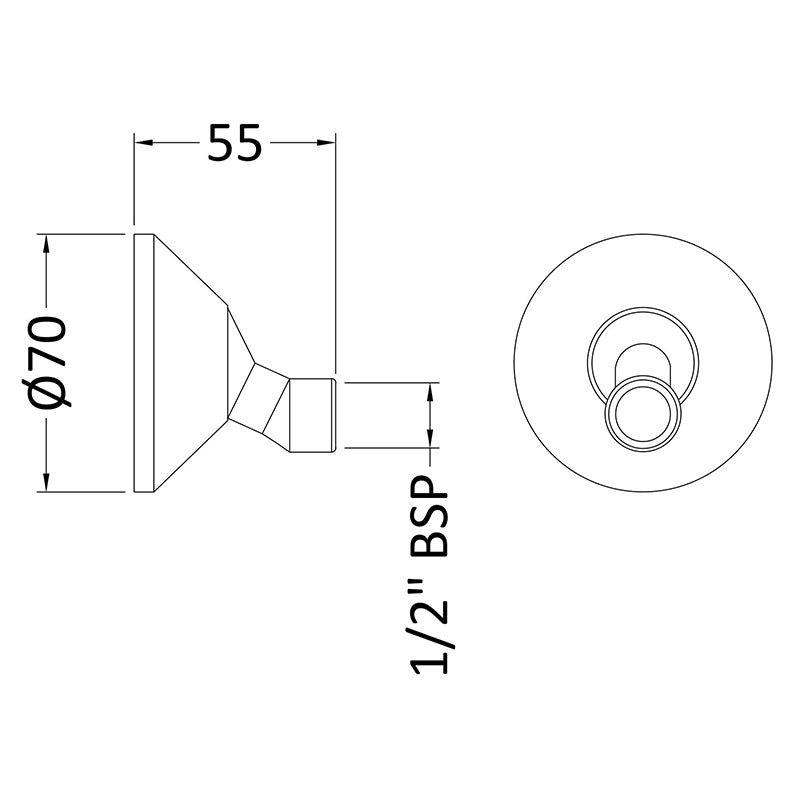 Nuie Wastes & Extras Pair Of Wall Mounted Couplings (Chrome) - Brandnew Bathroom