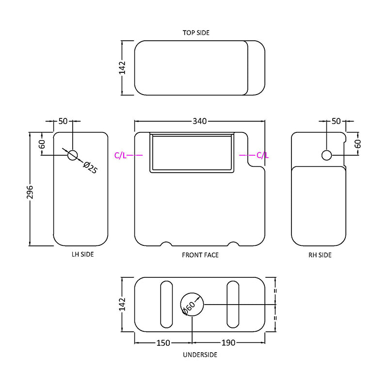 Nuie Universal Access Dual Flush Concealed Toilet Cistern (1 size, White) - Brand New Bathrooms