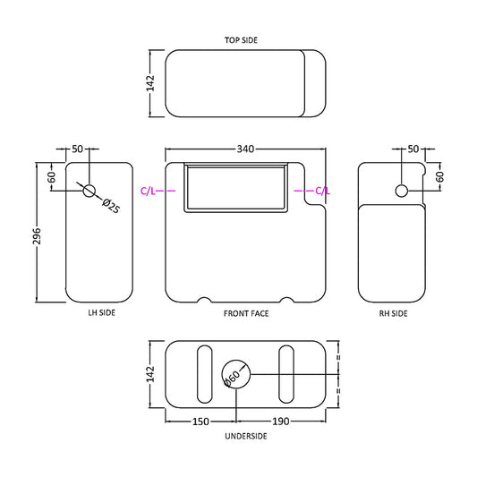 Nuie Universal Access Dual Flush Concealed Toilet Cistern (1 size, White) - Brand New Bathrooms