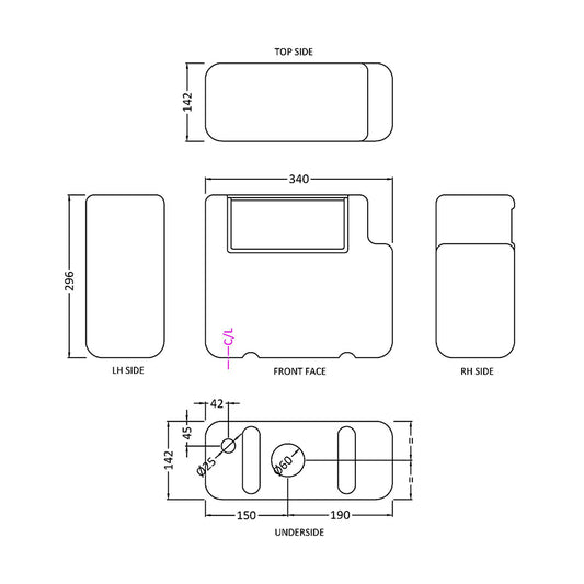 Nuie Dual Flush Concealed Toilet Cistern Bottom Outlet (1 size, White) - Brand New Bathrooms