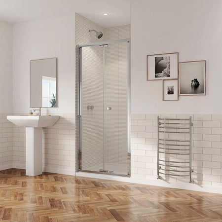 Coram Showers GB5 Bi-Fold Shower Door (5 sizes, Chrome) - Brand New Bathrooms