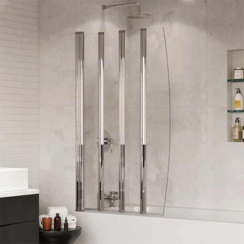 Coram Showers Folding 5 Panel Bath Screen (1 size, Chrome) - Brand New Bathrooms
