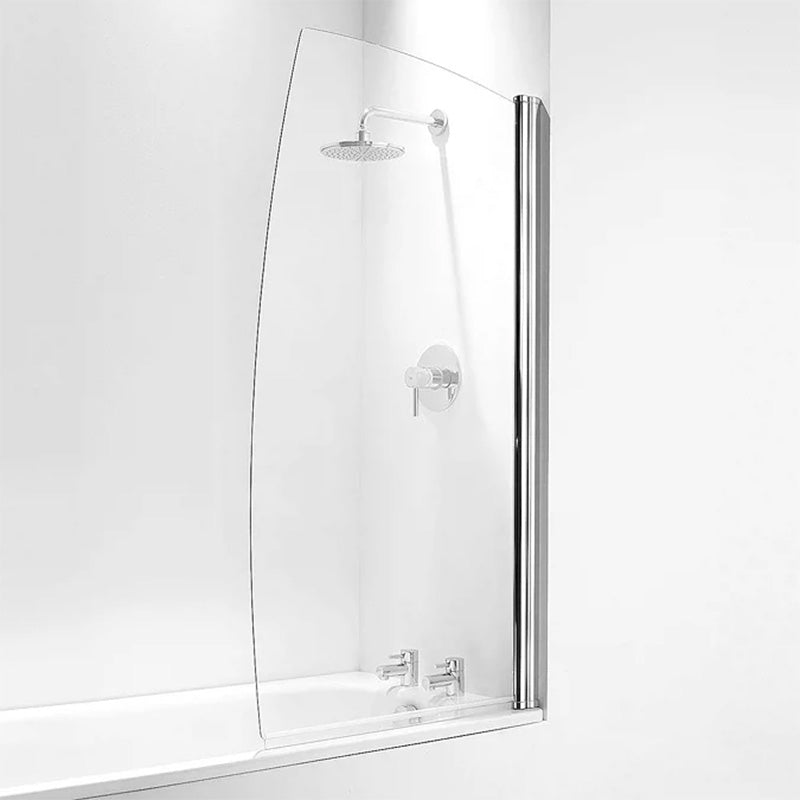 Coram Showers Sail Shaped Bath Screen (1 size, Chrome) - Brand New Bathrooms