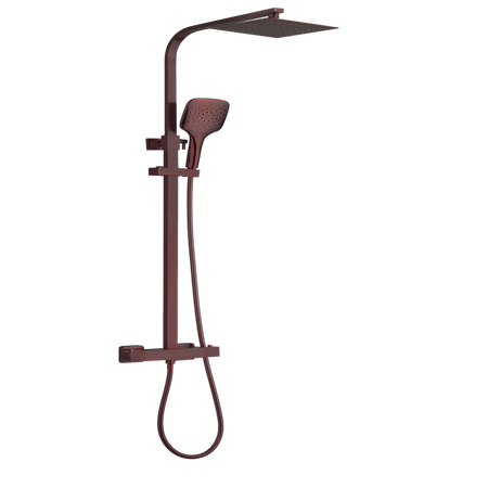 Tailored Bathrooms Menai Premium Thermostatic Overhead Shower Kit (2 styles, Brushed Bronze) - Brand New Bathrooms