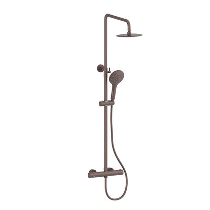 Tailored Bathrooms Menai Premium Round Thermostatic Overhead Shower Kit (Brushed Bronze) - Brand New Bathrooms