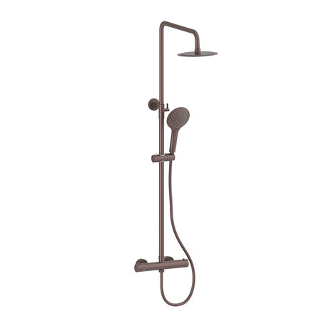 Tailored Bathrooms Menai Premium Round Thermostatic Overhead Shower Kit (Brushed Bronze) - Brand New Bathrooms