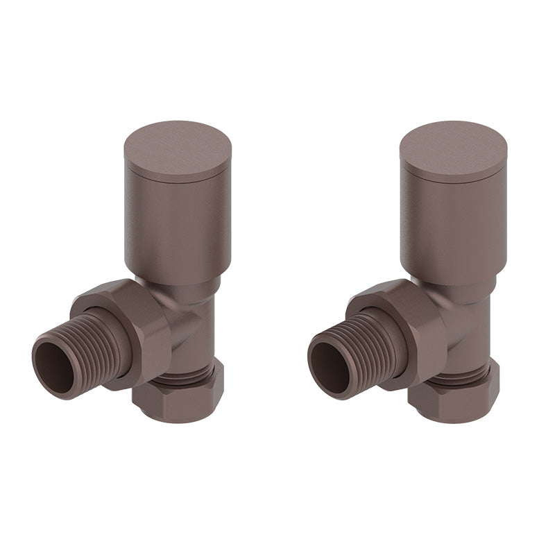 Tailored Bathrooms Modern Towel Rail Valves (3 styles, Brushed Bronze) - Brand New Bathrooms
