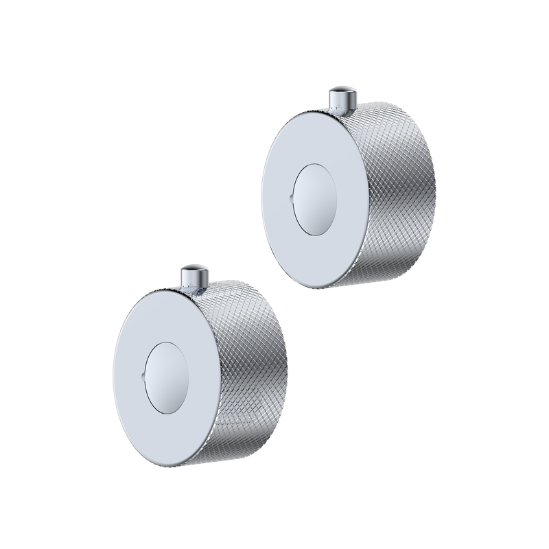 Tailored Bathrooms Menai Round Knurled Shower Valve Handle (1 pair, 5 colours) - Brand New Bathrooms