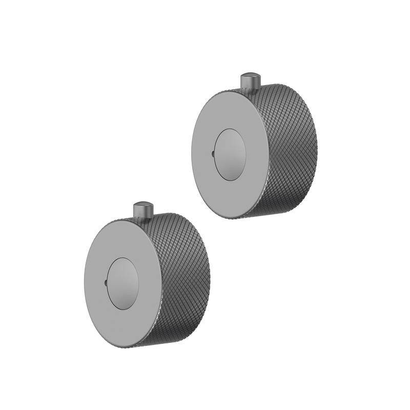 Tailored Bathrooms Menai Round Knurled Shower Valve Handle (1 pair, 5 colours) - Brand New Bathrooms