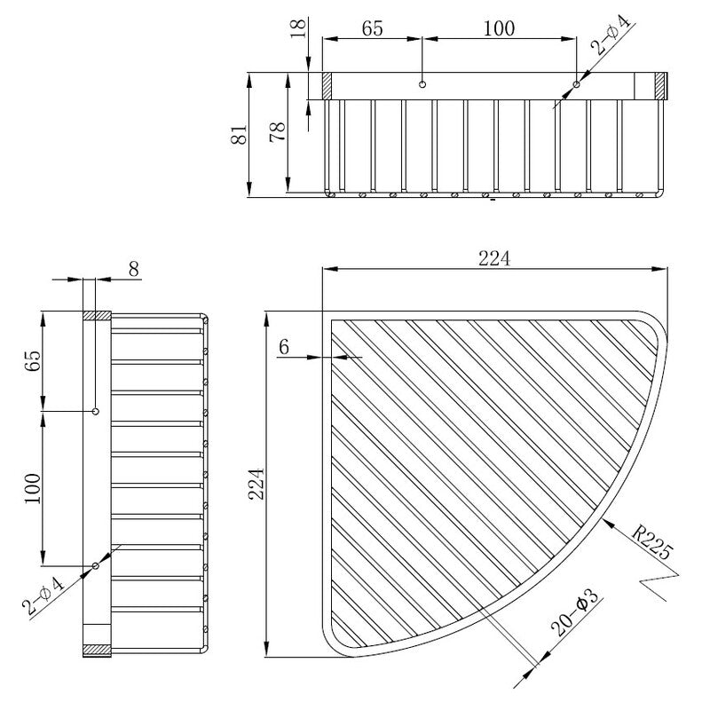 Tailored Bathrooms Melbourne Shower Basket (1 size, 5 colours) - Brand New Bathrooms