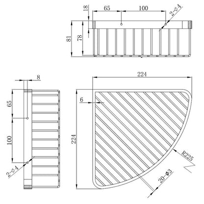 Tailored Bathrooms Melbourne Shower Basket (1 size, 5 colours) - Brand New Bathrooms