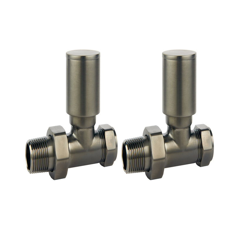 Tailored Bathrooms Modern Towel Rail Valves (3 styles, Gunmetal) - Brand New Bathrooms