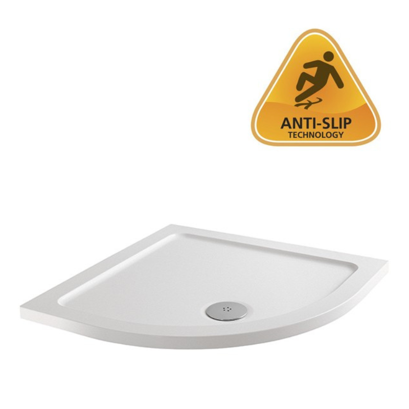 MX Elements Flat Top Quadrant ABS Stone 550 Radius Shower Tray (3 sizes) (Anti-Slip options available) - Brand New Bathrooms