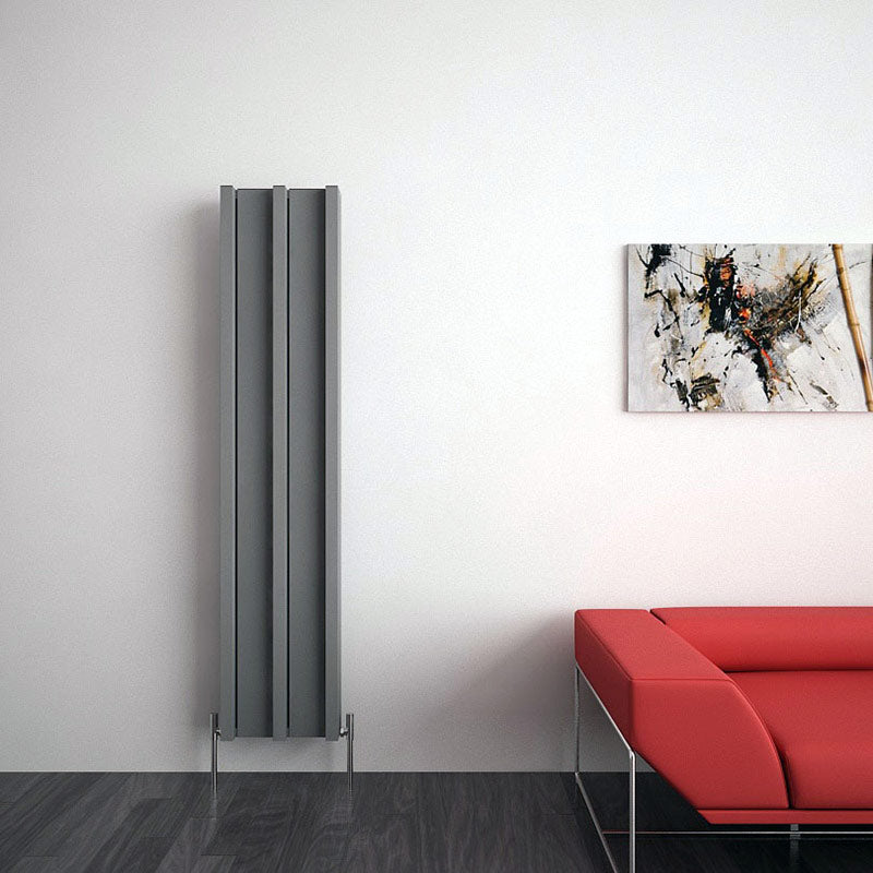 Carisa Envy Vertical Designer Radiator (1 size, Textured Dark Grey) - Brand New Bathrooms