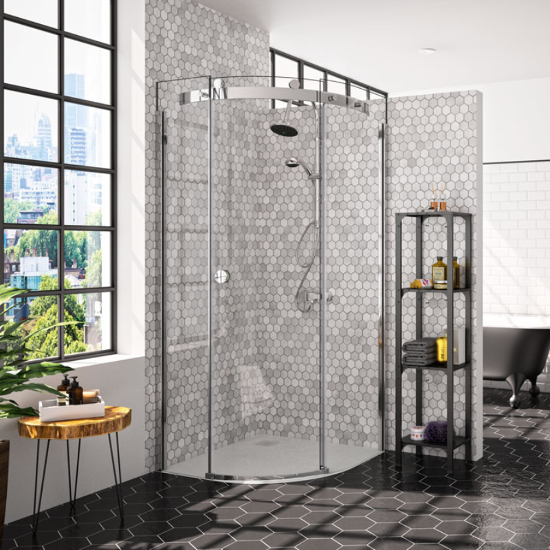 Merlyn 10 Series | 1 Door Quadrant Shower Enclosure (2 sizes, 2 styles, Chrome)