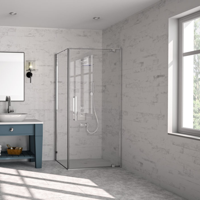 Merlyn 10 Series | Pivot Door Side Panel (3 sizes, Chrome)