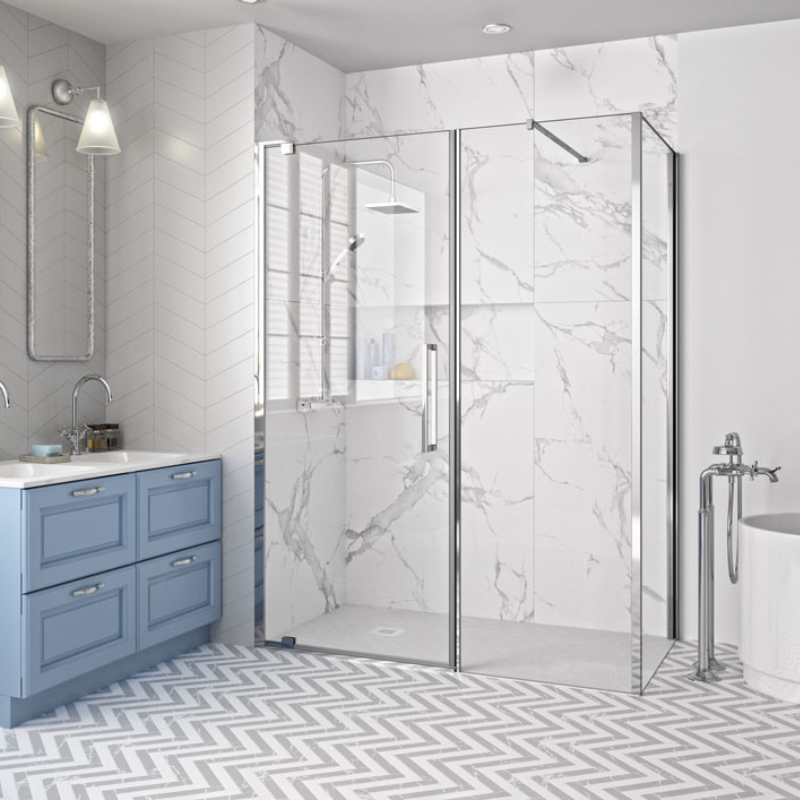 Merlyn 10 Series | Pivot & Inline Door Side Panel (2 sizes, Chrome)