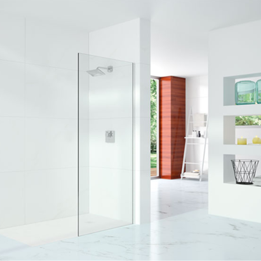 Merlyn 10 Series | Wetroom Shower Wall with Wall Profile only (11 sizes, Chrome)