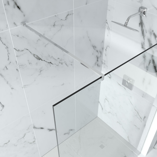 Merlyn 8 & 10 Series | Wetroom Shower Wall Stabilising Bar (Chrome, 2 Styles)