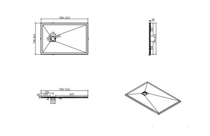 Brand New Bathrooms Polymer Anti-Slip Shower Tray (10 sizes, Sand)