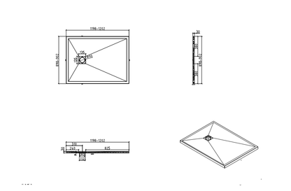 Brand New Bathrooms Polymer Anti-Slip Shower Tray (10 sizes, White)