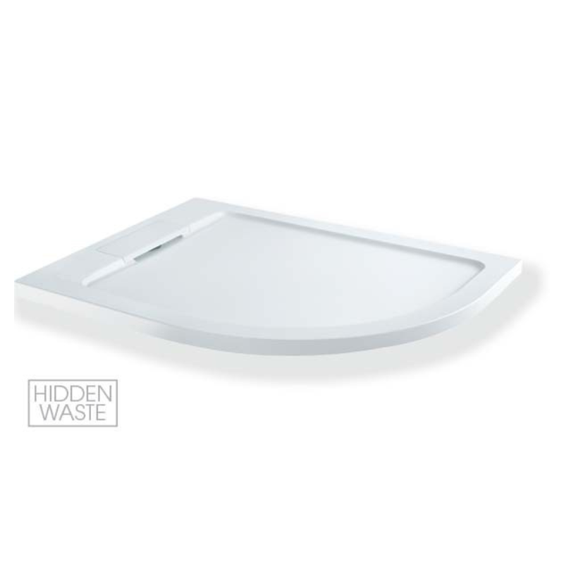 MX Expressions Flat Top Offset Quadrant Waste Low Profile Shower Tray (Left or Right Hand Options) - Brand New Bathrooms