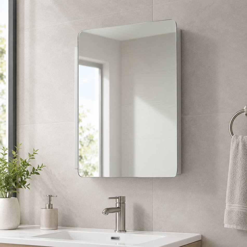 RAK Ceramics Uno Stainless Steel Single Cabinet with Mirrored Door (1 size)