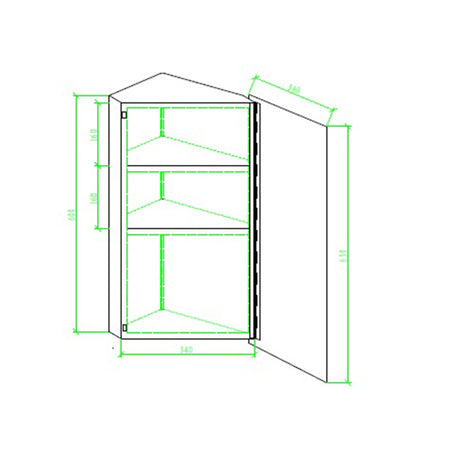 RAK Ceramics Riva Stainless Steel Single Corner Cabinet with Mirrored Door (1 size, Mirror) - Brand New Bathrooms