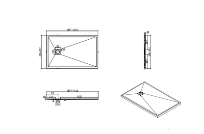 Brand New Bathrooms Polymer Anti-Slip Shower Tray (10 sizes, White)