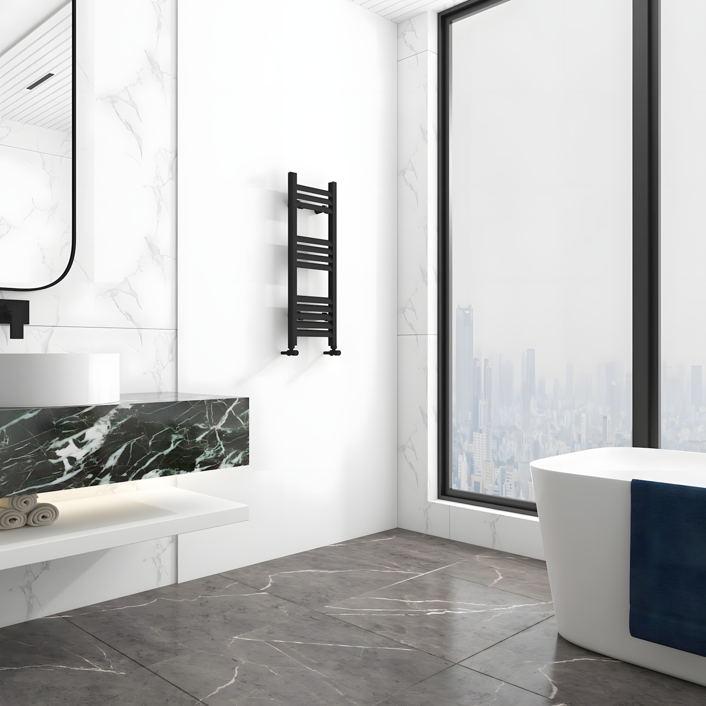Carisa Lara Aluminium Designer Towel Radiator (8 sizes, 2 colours)