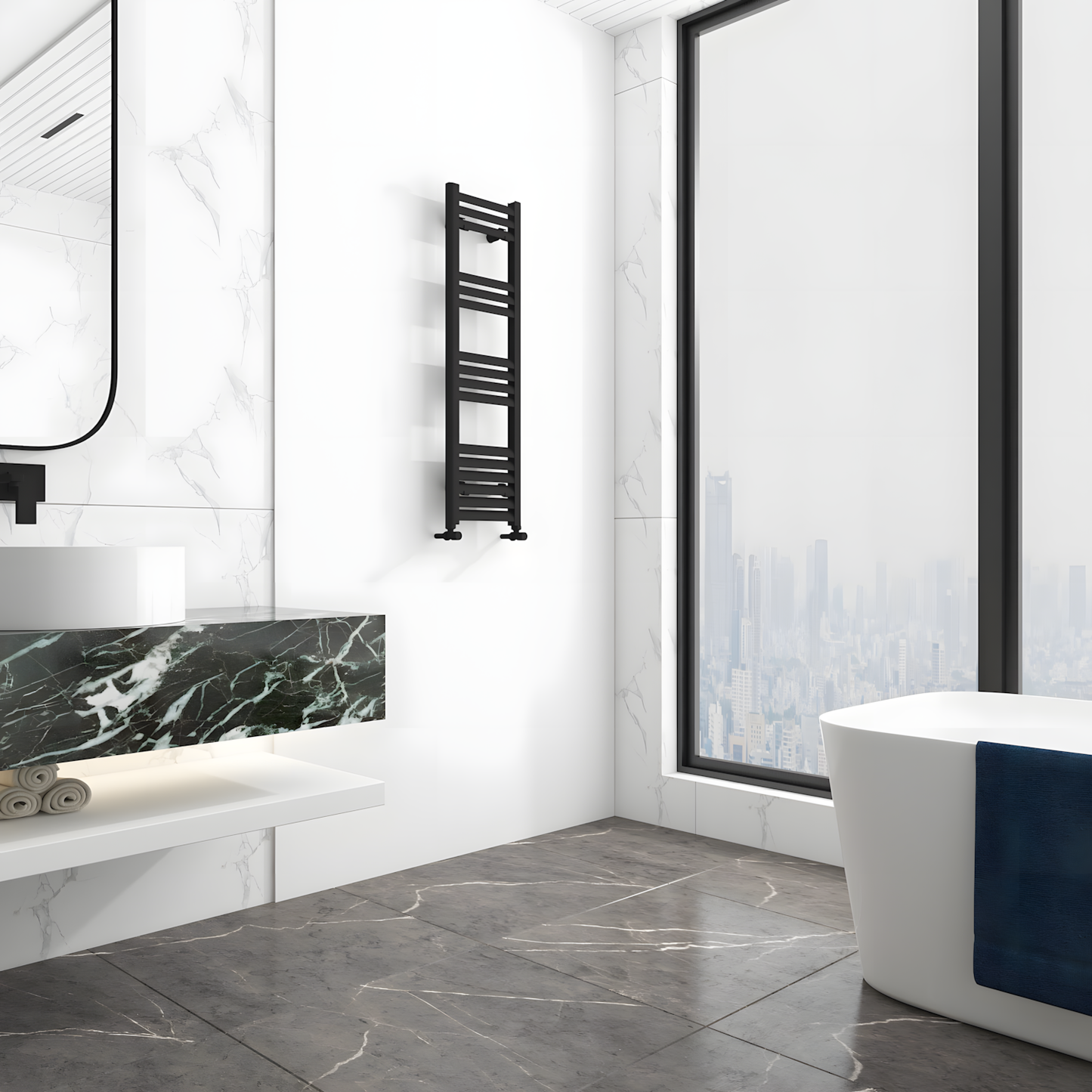 Carisa Lara Aluminium Designer Towel Radiator (8 sizes, 2 colours)