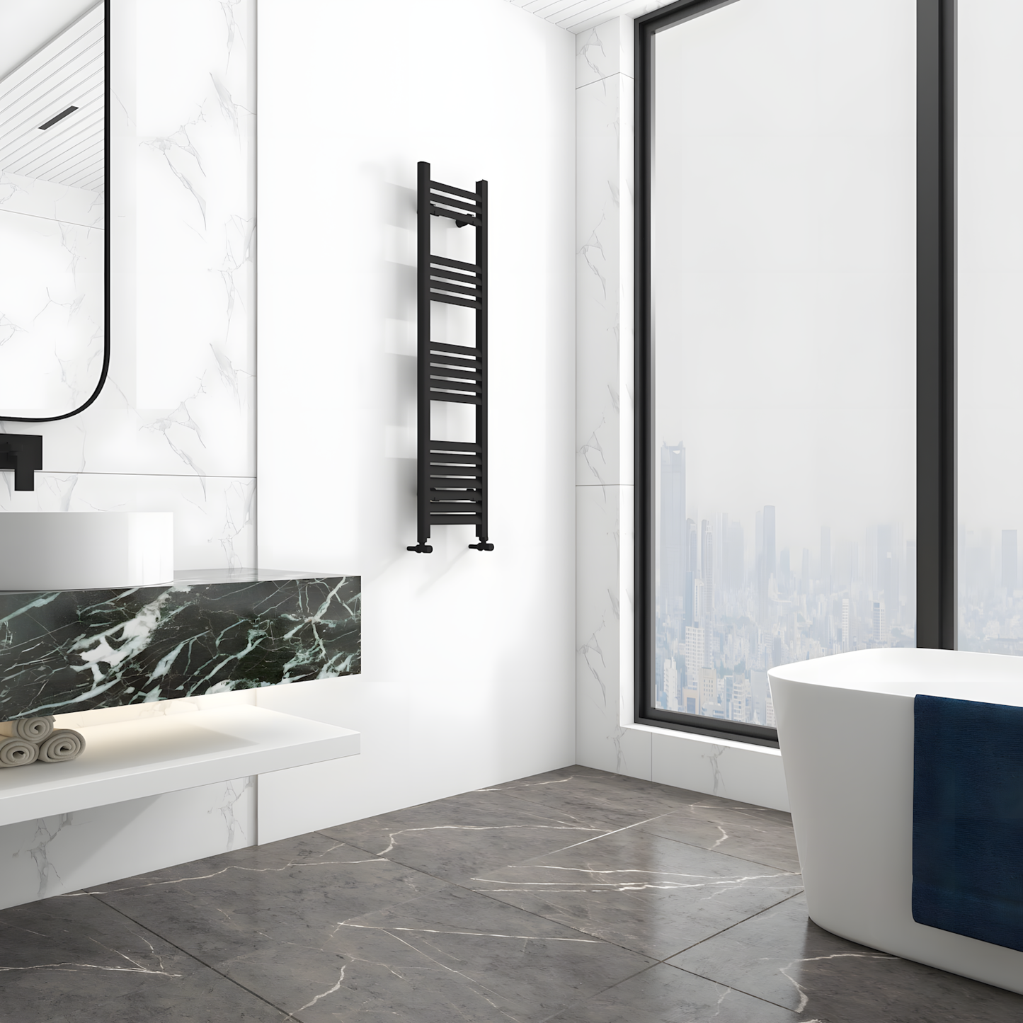 Carisa Lara Aluminium Designer Towel Radiator (8 sizes, 2 colours)
